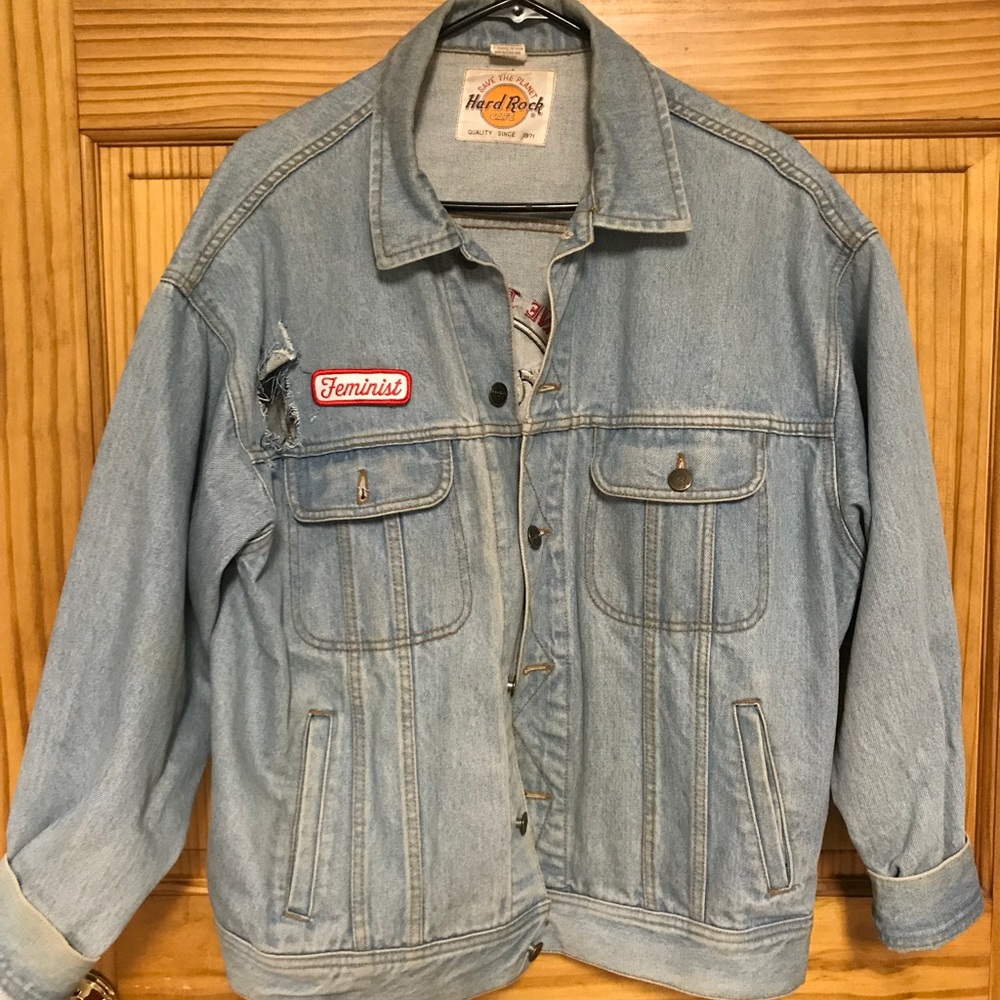 Save the planet hard rock cafe denim jacket
